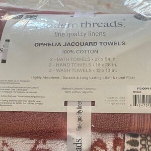 Cotton Towels Ophelia Jacquard rust color